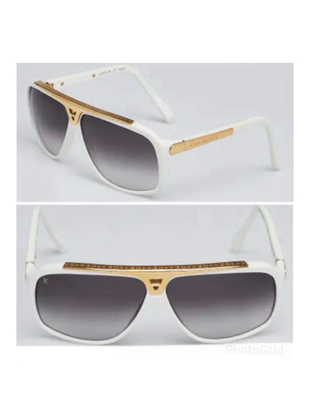 LOUIS VUITTON Z0350W Evidence White Gold Acetate Frame Gray Gradient Sunglasses